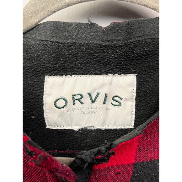 Orvis Fleece Lined Flannel Top Womens Small‎ Buffalo Plaid Shacket Shirt Jacket - Picture 4 of 8